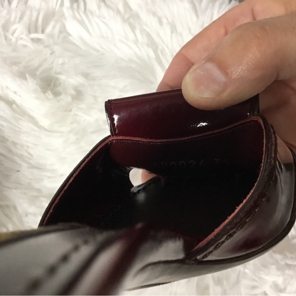 Louis Vuitton Burgundy Patent Leather Slide Mules with Gold Hardware - Picture 6 of 13